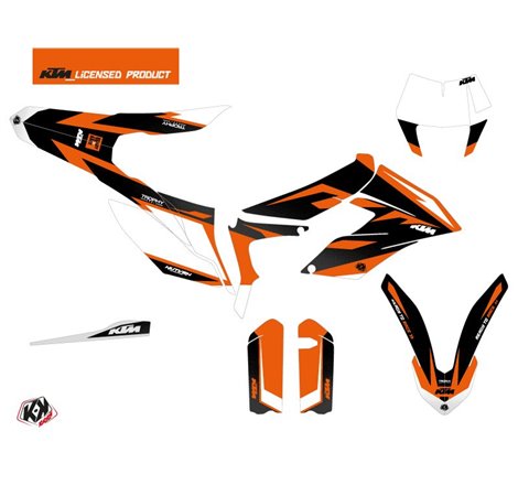 Kit Deco Moto Cross Trophy KTM 350 FREERIDE Noir Orange