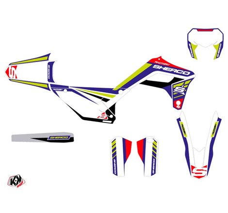 Kit Deco Moto Cross Stam Sherco SE / SEF Blanc