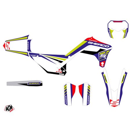 Kit Deco Moto Cross Stam Sherco SE / SEF Blanc