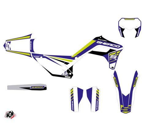 Kit Deco Moto Cross Stam Sherco SE / SEF Bleu