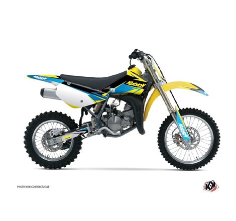 Kit Deco Moto Cross Stage Suzuki 85 RM Jaune Bleu