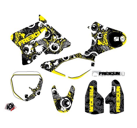 Kit Deco Moto Cross Freegun Eyed Suzuki 85 RM Jaune