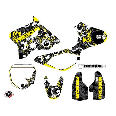 Kit Deco Moto Cross Freegun Eyed Suzuki 85 RM Jaune