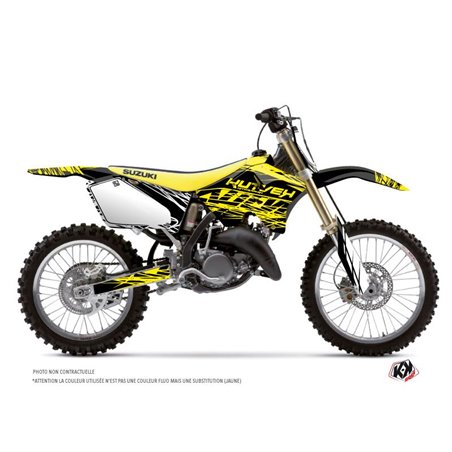 Kit Deco Moto Cross Eraser Fluo Suzuki 125 RM Jaune