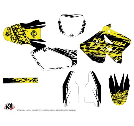 Kit Deco Moto Cross Eraser Fluo Suzuki 125 RM Jaune