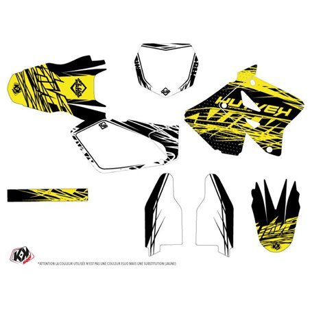 Kit Deco Moto Cross Eraser Fluo Suzuki 125 RM Jaune
