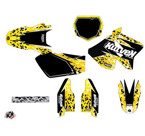 Kit Deco Moto Cross Predator Suzuki 125 RM Noir Jaune