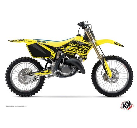 Kit Deco Moto Cross Eraser Suzuki 125 RM Jaune Noir
