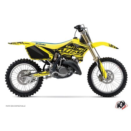 Kit Deco Moto Cross Eraser Suzuki 125 RM Jaune Noir