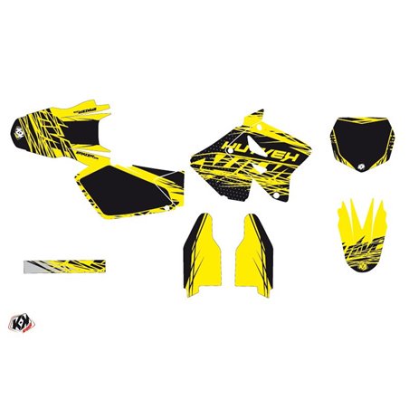 Kit Deco Moto Cross Eraser Suzuki 125 RM Jaune Noir