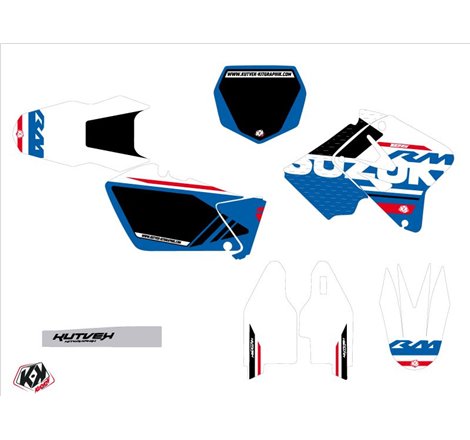 Kit Deco Moto Cross Grade Suzuki 125 RM Blanc