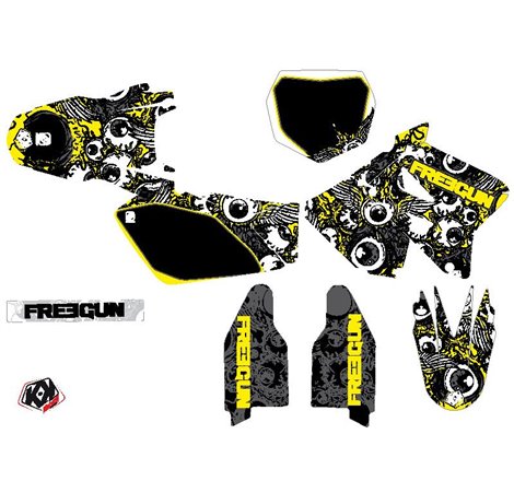 Kit Deco Moto Cross Freegun Eyed Suzuki 125 RM Jaune
