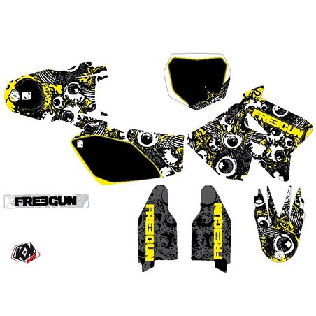 Kit Deco Moto Cross Freegun Eyed Suzuki 125 RM Jaune