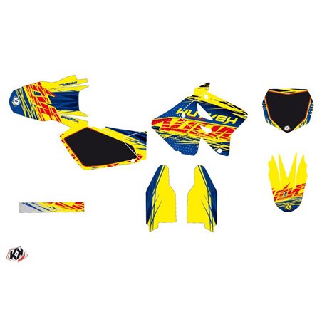 Kit Deco Moto Cross Eraser Suzuki 125 RM Bleu Jaune