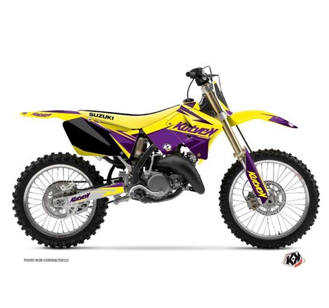 Kit Deco Moto Cross Stage Suzuki 125 RM Jaune Violet