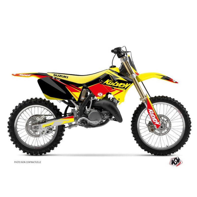 Kit Deco Moto Cross Stage Suzuki 125 RM Jaune Rouge