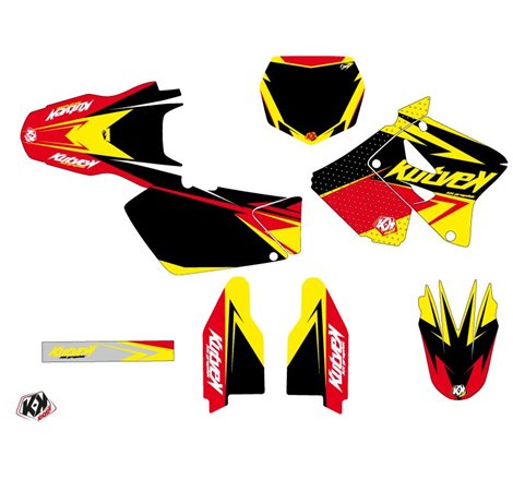 Kit Deco Moto Cross Stage Suzuki 125 RM Jaune Rouge