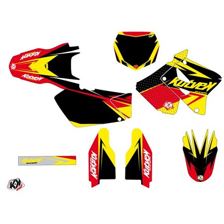 Kit Deco Moto Cross Stage Suzuki 125 RM Jaune Rouge