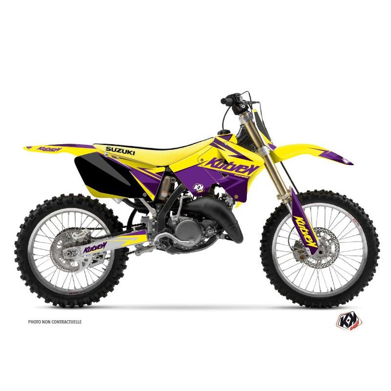 Kit Deco Moto Cross Stage Suzuki 125 RM Jaune Violet