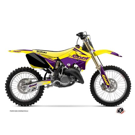 Kit Deco Moto Cross Stage Suzuki 125 RM Jaune Violet