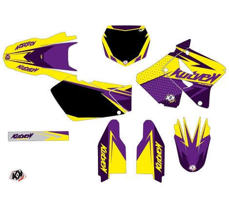 Kit Deco Moto Cross Stage Suzuki 125 RM Jaune Violet
