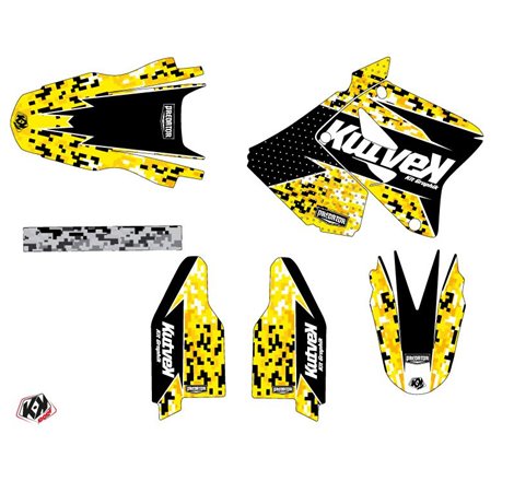 Kit Deco Moto Cross Predator Suzuki 250 RM Noir Jaune LIGHT