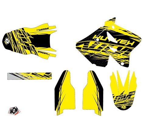 Kit Deco Moto Cross Eraser Suzuki 250 RM Jaune Noir LIGHT