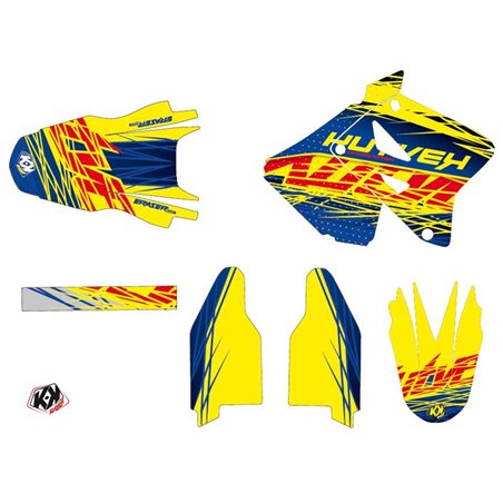 Kit Deco Moto Cross Eraser Suzuki 250 RM Bleu Jaune LIGHT