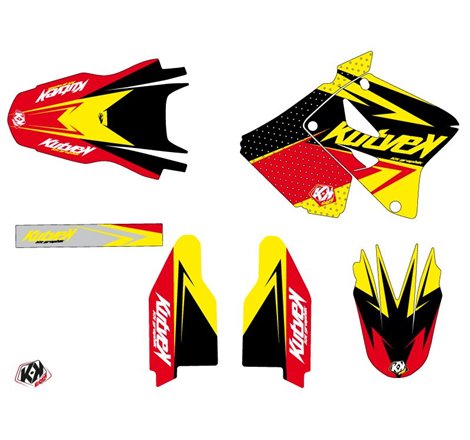 Kit Deco Moto Cross Stage Suzuki 250 RM Jaune Rouge LIGHT