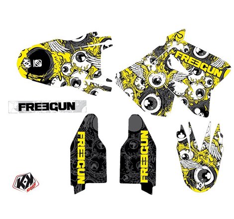 Kit Deco Moto Cross Freegun Eyed Suzuki 250 RM Jaune LIGHT