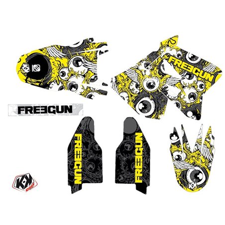 Kit Deco Moto Cross Freegun Eyed Suzuki 250 RM Jaune LIGHT