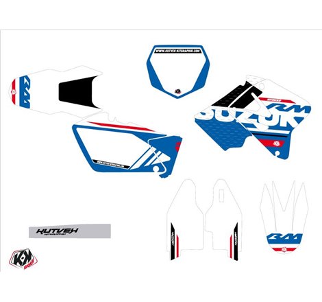 Kit Deco Moto Cross Grade Suzuki 250 RM Blanc