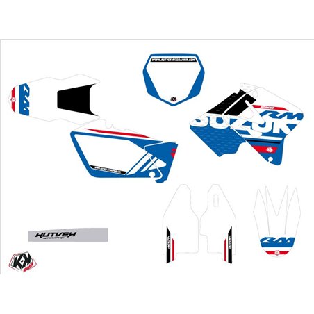 Kit Deco Moto Cross Grade Suzuki 250 RM Blanc