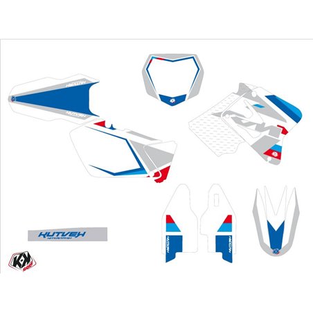 Kit Deco Moto Cross Label Suzuki 250 RM Blanc