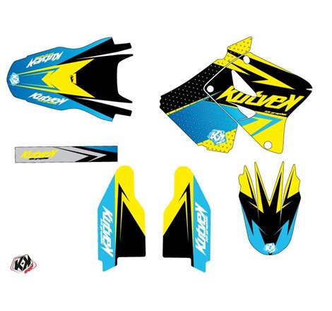 Kit Deco Moto Cross Stage Suzuki 250 RM Jaune Bleu LIGHT