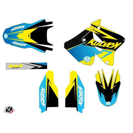 Kit Deco Moto Cross Stage Suzuki 250 RM Jaune Bleu LIGHT