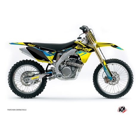 Kit Deco Moto Cross Stage Suzuki 250 RMZ Jaune Bleu