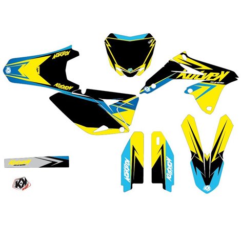 Kit Deco Moto Cross Stage Suzuki 250 RMZ Jaune Bleu