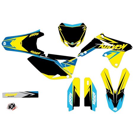 Kit Deco Moto Cross Stage Suzuki 250 RMZ Jaune Bleu