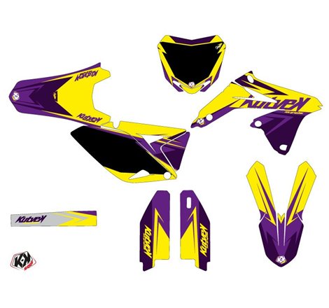 Kit Deco Moto Cross Stage Suzuki 250 RMZ Jaune Violet