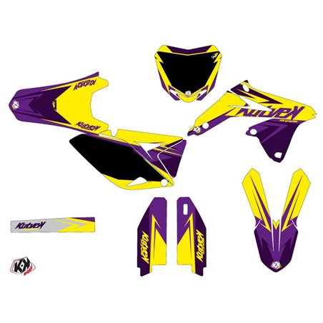 Kit Deco Moto Cross Stage Suzuki 250 RMZ Jaune Violet