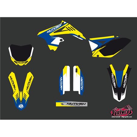 Kit Deco Moto Cross Chrono Suzuki 250 RMZ Bleu