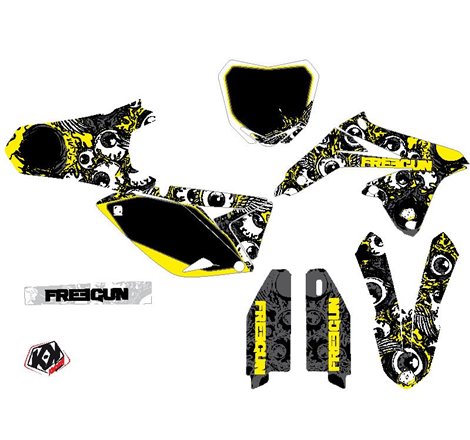 Kit Deco Moto Cross Freegun Eyed Suzuki 250 RMZ Jaune