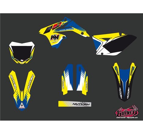 Kit Deco Moto Cross Pulsar Suzuki 250 RMZ Bleu