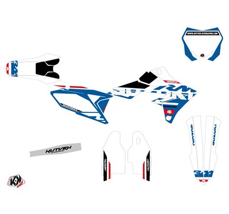 Kit Deco Moto Cross Grade Suzuki 250 RMZ Blanc