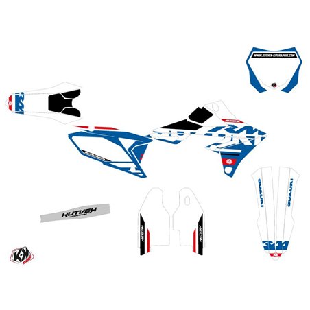 Kit Deco Moto Cross Grade Suzuki 250 RMZ Blanc