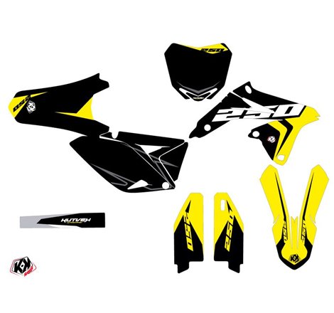 Kit Deco Moto Cross Halftone Suzuki 250 RMZ Noir Jaune