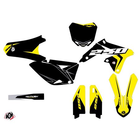 Kit Deco Moto Cross Halftone Suzuki 250 RMZ Noir Jaune