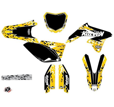 Kit Deco Moto Cross Predator Suzuki 250 RMZ Noir Jaune