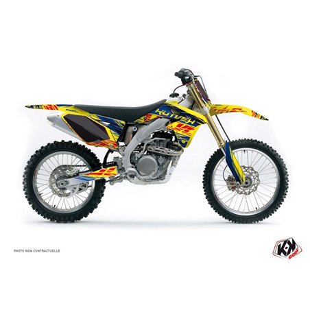 Kit Deco Moto Cross Eraser Suzuki 250 RMZ Bleu Jaune